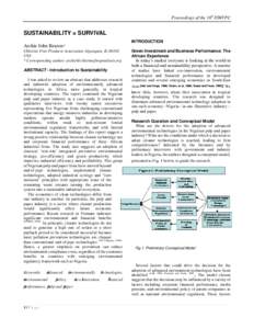 Proceedings of the 16th ISWFPC  SUSTAINABILITY = SURVIVAL INTRODUCTION  Archie John Beaton*