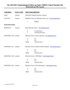 The NHEFS Restricted-use Linked Mortality File Layout