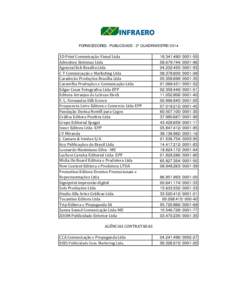 FORNECEDORES - PUBLICIDADE - 2º QUADRIMESTRE/2014 3D	Print	Comunicação	Visual	Ltda Admotion	Sistemas	Ltda AgenciaClick	Brasilia	Ltda C	T	Comunicação	e	Marketing	Ltda Caradecão	Produções	Brasília	Ltda