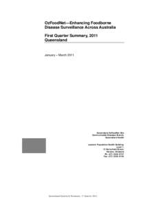 OzFoodNet Qld 1st Quarterly Summary Report 2011