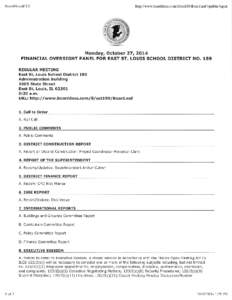 Financial Oversight Panel for East St. Louis School District No. 189, October 27, 2014