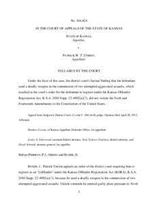 Kansas Court of Appeals[removed] – State v. Unrein