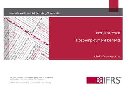 International Financial Reporting Standards  Research Project Post-employment benefits