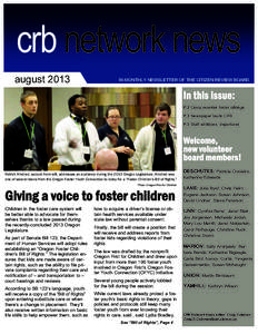 crb network news august 2013 BI-MONTHLY NEWSLETTER OF THE CITIZEN REVIEW BOARD  In this issue: