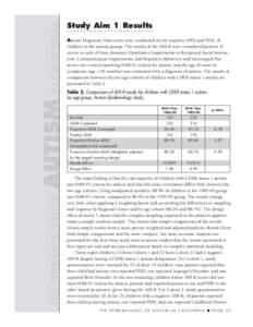 Epidemiology Report of Autism in California - Study Aim 1 Results