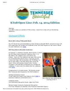 [removed]KTnB Open Line: Feb. 14, 2014 Edition KTnB Open Line: Feb. 14, 2014 Edition Greetings,