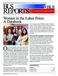Women in the Labor Force: A Databook 2012 edition