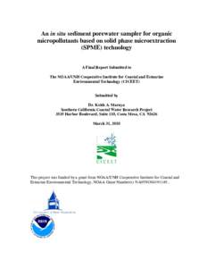 Solid-phase microextraction / Soil contamination / Organochlorides / Persistent organic pollutants / Sedimentology / Estuary / Polychlorinated biphenyl / Water pollution / Sediment / Environment / Earth / Chemistry