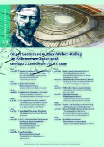 Guest Lectures am Max-Weber-Kolleg im Sommersemester 2018 Steinplatz 2, Seminarraum 706 b, 6. EtageUhr 	 | 	 Claudia D. Bergmann (Universität Erfurt) 		 „‘Rot wie Blut‘, ‚Weiß weiß wie Schnee‘