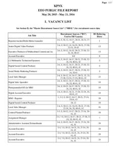 Page: 1/17  KPNX EEO PUBLIC FILE REPORT May 20, May 21, 2016