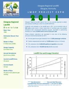 LMOP Project Expo 2011 – Glasgow Regional Landfill, Kentucky