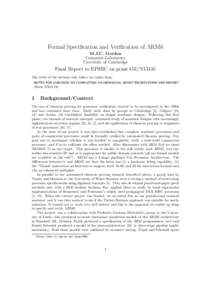 Formal methods / Central processing unit / ARM architecture / Logic in computer science / Formal verification / Theoretical computer science / ARM7 / Formal specification / Microprocessor / Electronic engineering / Computer architecture / Computer hardware