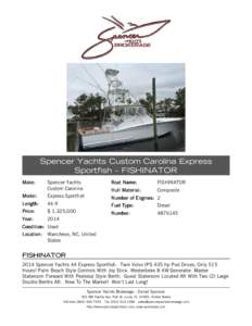 Spencer Yachts Custom Carolina Express Sportfish – FISHINATOR Make: Spencer Yachts Custom Carolina