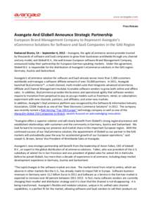 Microsoft Word[removed]Avangate and Globell Announce Strategic Partnership Approved clean