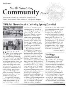 SPRING[removed]North Hampton Community News Sponsored By: Friends of the Library, North Hampton Public