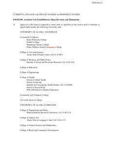 Reference 8  CURRENT LANGUAGE with TRACK CHANGES for PROPOSED CHANGES P10[removed]Academic Unit Establishment, Major Revision, and Elimination. D.