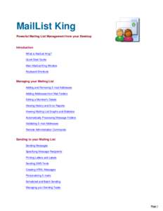 MailList King Powerful Mailing List Management from your Desktop Introduction 