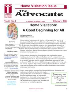 Home Visitation Issue  Vol. 21 No. 1 A newsletter on children’s issues