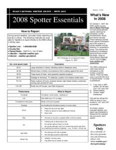 SPRING[removed]NOAA’S NATIONAL WEATHER SERVICE – WHITE LAKE 2008 Spotter Essentials How to Report