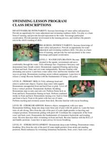 Recreation / Swimming lessons / Swimming stroke / Front crawl / Butterfly stroke / Diving / Turns in swimming / Breaststroke / Backstroke / Swimming / Sports / Olympic sports