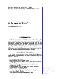 Dick, H.J.B., Natland, J.H., Miller, D.J., et al., 1999 Proceedings of the Ocean Drilling Program, Initial Reports VolumeEXPLANATORY NOTES1 Shipboard Scientific Party2