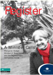 essential corporate knowledge  Register A Minister Calls! Margaret Hodge Minister of State for Industry