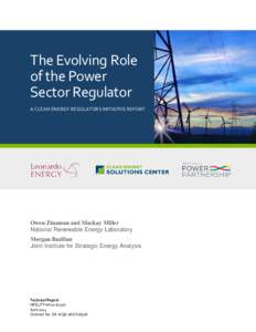 The Evolving Role of the Power Sector Regulator: A Clean Energy Regulators Initiative Report