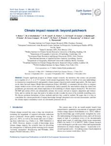 Earth Syst. Dynam., 5, 399–408, 2014 www.earth-syst-dynam.net[removed]doi:[removed]esd[removed] © Author(s[removed]CC Attribution 3.0 License.  Climate impact research: beyond patchwork