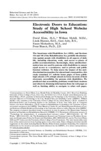 Electronic doors to education: study of high school website accessibility in Iowa