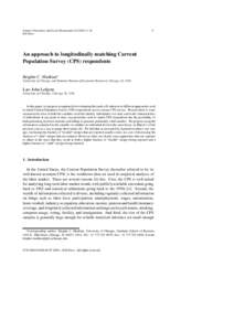 Journal of Economic and Social Measurement–62 IOS Press 31  An approach to longitudinally matching Current