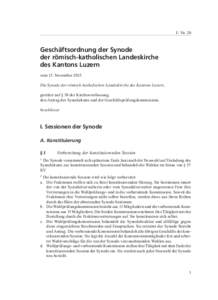   I / Nr. 20 Geschäftsordnung der Synode der römisch-katholischen Landeskirche