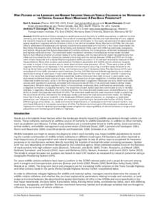 WHAT FEATURES OF THE LANDSCAPE AND HIGHWAY INFLUENCE UNGULATE VEHICLE COLLISIONS IN THE WATERSHEDS OF THE CENTRAL CANADIAN ROCKY MOUNTAINS : A FINE-SCALE PERSPECTIVE? Kari E. Gunson (Phone: , Email: kari.guns