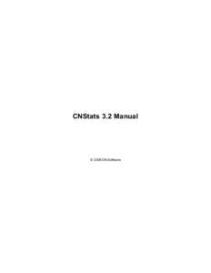 CNStats 3.2 Manual  © 2008 CN-Software 2