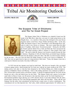 Tribal Air Monitoring Outlook US EPA/R&IE/CIE TAMS CENTER March 2004 Editor: Polly Hennessey