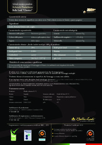 Scheda tecnica prodotto Technische Produktkarte Bella Lodi “Classico” Caratteristiche esterne Crosta dura trattata in superficie con colore nero (Vedi scheda tecnica in fondo a questa pagina)