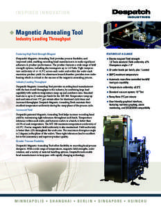 INSPIRE D I N N O VAT I O N  u Magnetic Annealing Tool Industry Leading Throughput Featuring High Field Strength Magnet