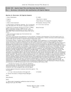 Exhibit 300: FBI Guardian (Formerly FTTS) (Revision 12)  Exhibit 300: Capital Asset Plan and Business Case Summary Part I: Summary Information And Justification (All Capital Assets)  Section A: Overview (All Capital Asse