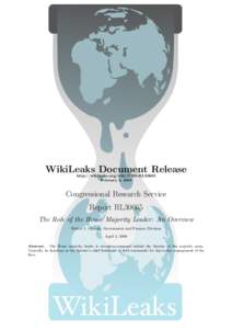 WikiLeaks Document Release http://wikileaks.org/wiki/CRS-RL30665 February 2, 2009  Congressional Research Service