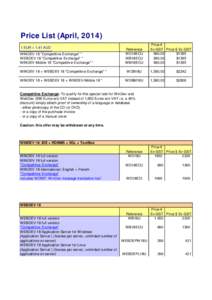 Price List (April, [removed]EUR = 1.41 AUD WINDEV 18 