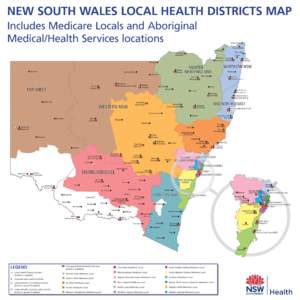 NEW SOUTH WALES LOCAL HEALTH DISTRICTS MAP Includes Medicare Locals and Aboriginal Medical/Health Services locations Tweed Heads Murwillumbah