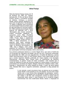 LITERAFRO - www.letras.ufmg.br/literafro  Aline França