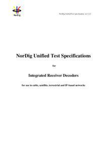 NorDig Unified Test specification, ver 2.2.2
