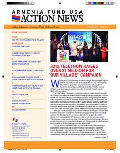 Affiliate of Hayastan All-Armenian Fund, US Eastern Region  Winter 2013 | issue 13.1 inside this issue cover
