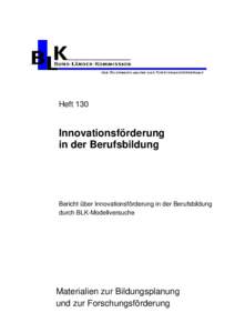 Heft 130: Innovationsförderungin der Berufsbildung