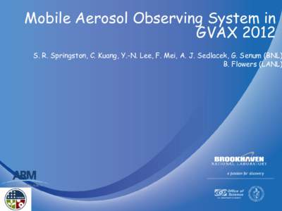 Mobile Aerosol Observing System in GVAX 2012 S. R. Springston, C. Kuang, Y.-N. Lee, F. Mei, A. J. Sedlacek, G. Senum (BNL) B. Flowers (LANL)