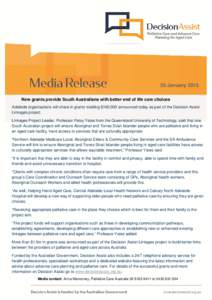 Microsoft PowerPoint - MEDIA RELEASE - Linkages grants SA FINAL