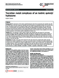 Seleem Chemistry Central Journal 2011, 5:35 http://journal.chemistrycentral.com/contentRESEARCH ARTICLE  Open Access