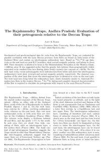 The Rajahmundry Traps, Andhra Pradesh: Evaluation of their petrogenesis relative to the Deccan Traps Ajoy K Baksi