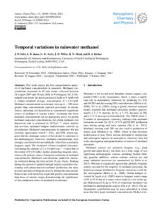 Atmos. Chem. Phys., 14, 10509–10516, 2014 www.atmos-chem-phys.netdoi:acp © Author(sCC Attribution 3.0 License.  Temporal variations in rainwater methanol