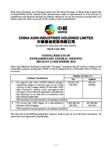 Hong Kong Exchanges and Clearing Limited and The Stock Exchange of Hong Kong Limited take no responsibility for the contents of this announcement, make no representation as to its accuracy or completeness and expressly d